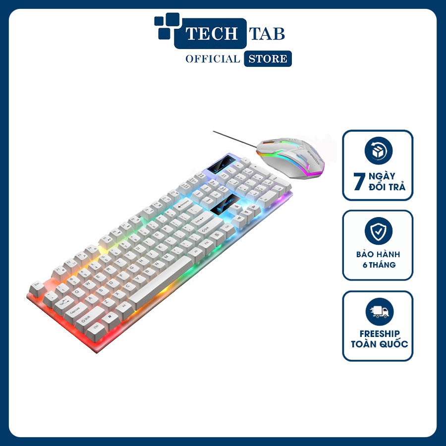 Bộ bàn phím chuột SHIPADOO đèn LED 7 màu cả chuột và bàn phím dành cho game thủ và dân văn phòng - K1323