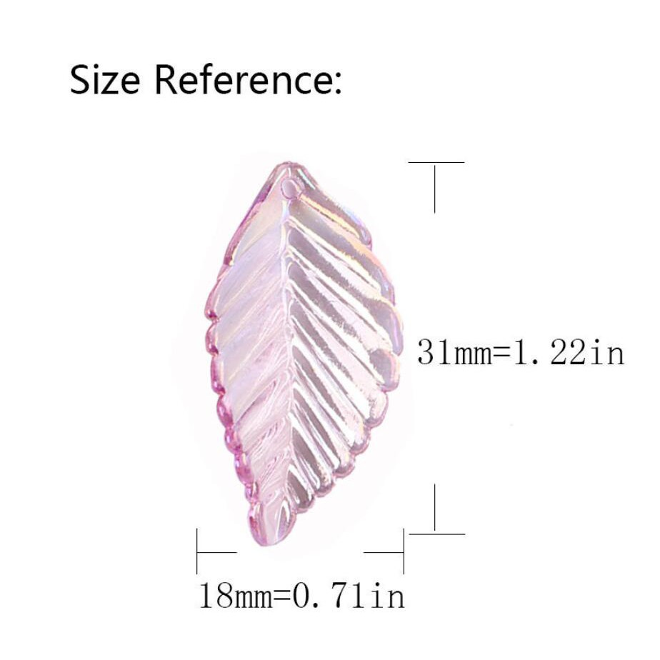Thời Trang Set 35 Hạt Cườm Hình Chiếc Lá Nhiều Màu Sắc Bằng acrylic Kích Thước 18 X 31Mm Dùng Làm Trang Sức diy