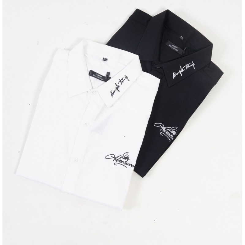Áo sơ mi nam cao cấp thêu chữ BIGSIZE < 120kg (2XL-9XL)