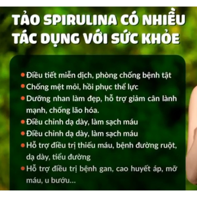 Tảo xoắn Cửa Sổ Vàng Golden Spirulina 1000 viên Cho Ba Mẹ Cửa Sổ Vàng
