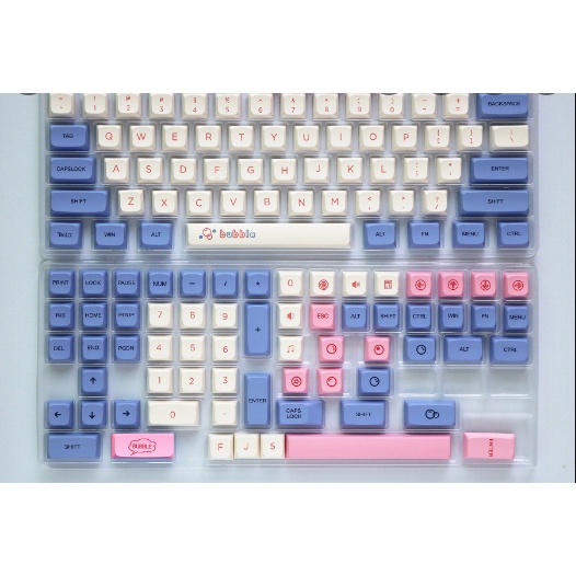 Keycap XDA Bubble cho bàn phím cơ - siêu cute - 127 phím - Hộp và khay nhựa chuẩn