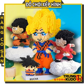 Mô hình Goku trong Dragon Ball -dạng Đồ chơi xếp hình Songoku làm quà tặng, đồ decor