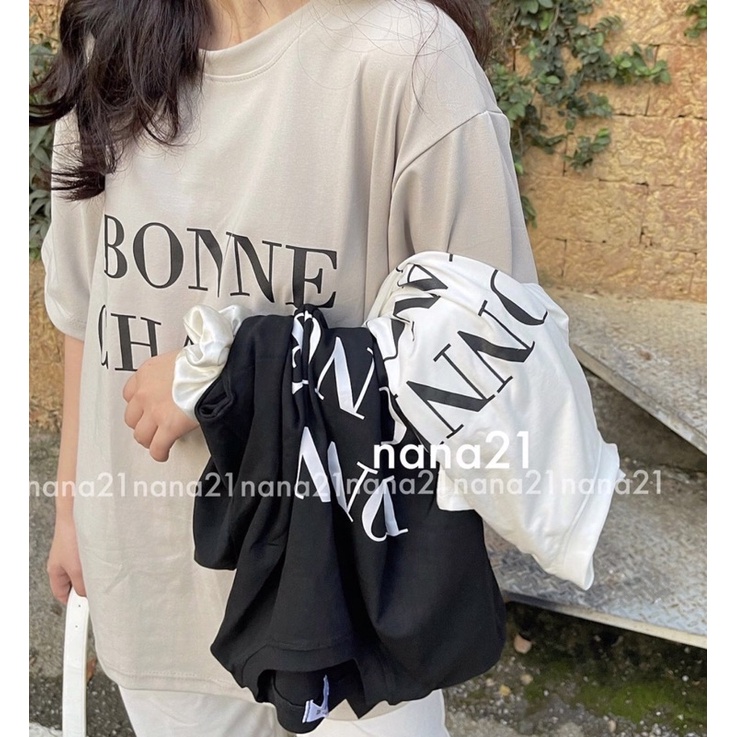 Áo pull chữ BONNE CHANCE