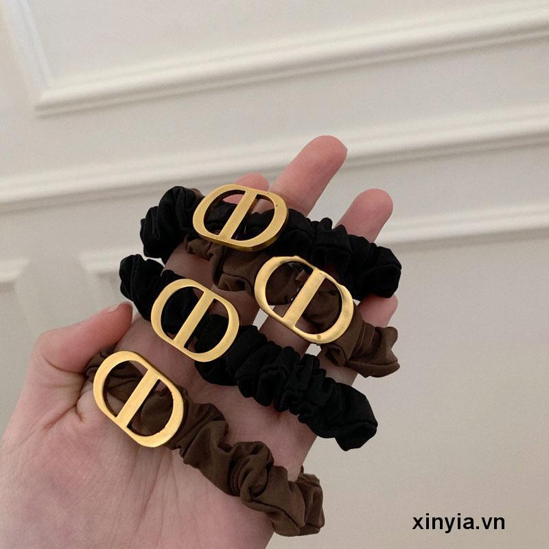Dây Cột Tóc Cao Su Phối Mặt Kim Loại Thời Trang Cho Nữ