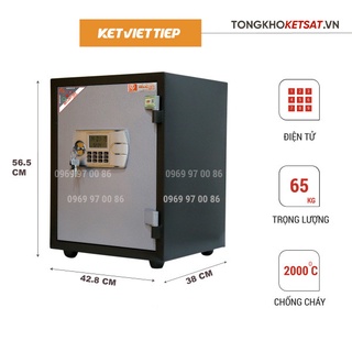 Két Sắt Mini Điện Tử KCC65-DT Thông Minh Kích Thước Vừa Nặng 65KG Việt Tiệp (Miễn Phí Giao Hàng Toàn Quốc)