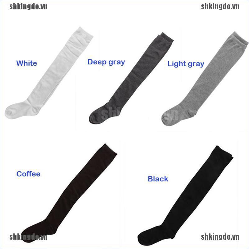 Đôi tất cotton cổ cao qua đầu gối thời trang cho nữ