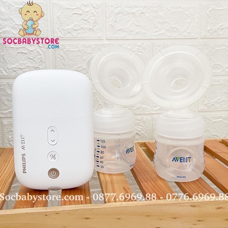 Máy hút sữa Philips Avent E-Plus điện đôi SCF394/11 có tích Pin-Chính hãng