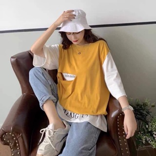 Set gile và áo phông may liền