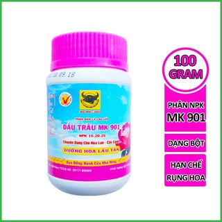 Đầu trâu MK 901 NPK 15-20-25 hũ 100gr - Phân bón lá - Chuyên Dành Cho Hoa Lan, Cây Kiểng Dưỡng hoa lâu tàn