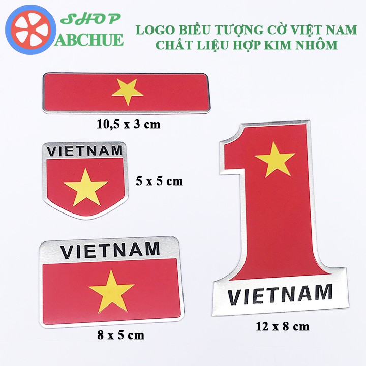 Logo Cờ Việt Nam Hợp Kim Nhôm Dán Trang Trí Ô Tô Xe Máy