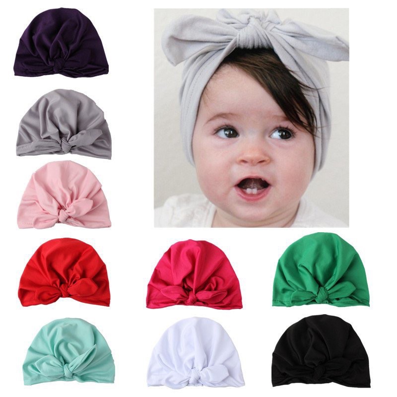 Turban dạng mũ, nhiều màu, cho các bé gái sơ sinh đến 4 tháng