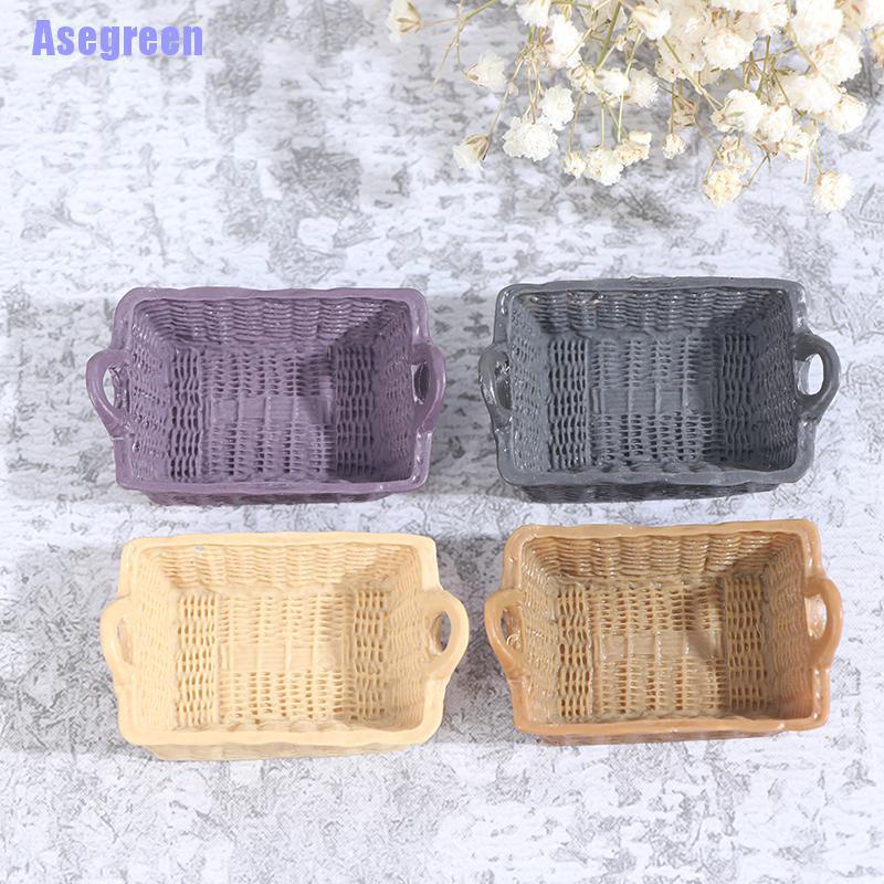 Giỏ Nhựa Mini Tỉ Lệ 1 / 12 Dùng Để Trang Trí