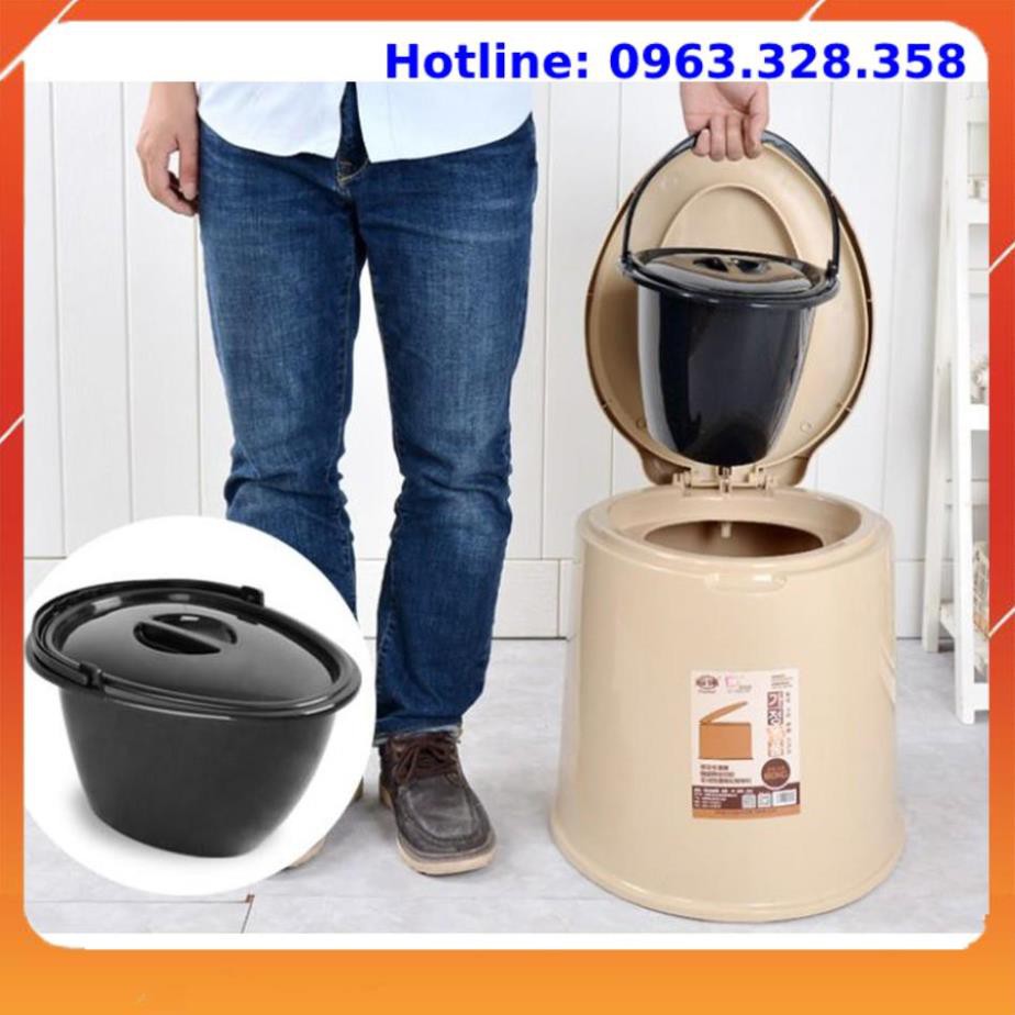 Bô nhựa vệ sinh, bệ toilet di động bằng nhựa trắng cao cấp (màu ngẫu nhiên)