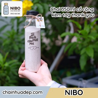 [Chai đựng chè dưỡng nhan] 20 chai 350ml cổ to đựng trà sữa, nước ép kèm tag cute | MS: 350TCR