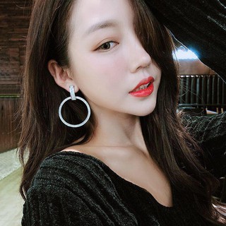 Bông tai đá tròn bạc 925