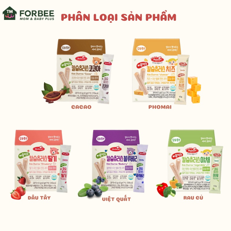 Bánh CUỘN BEBEST - Thực phẩm bổ sung CANXI cho trẻ từ 8 tháng tuổi - FORBEE