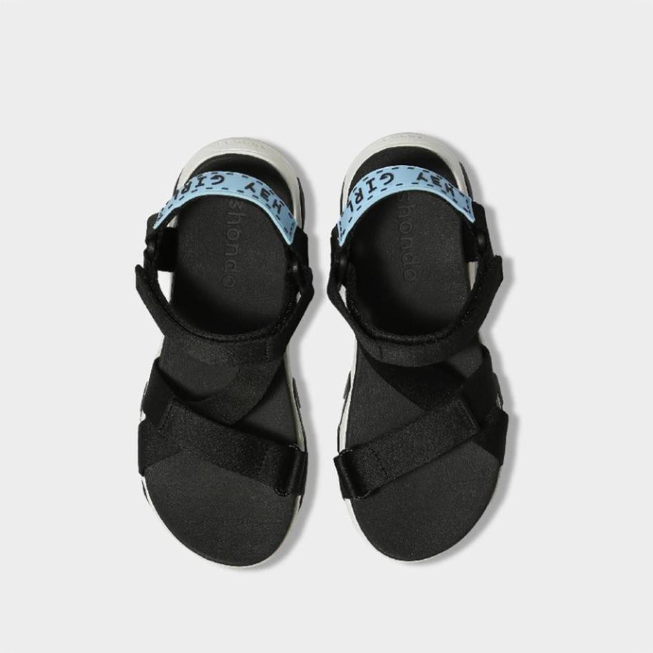 XẢ HOT (Đủ Size) . ⚡ . . Giày Sandals SHONDO Girly - GIM0010-Đế Trắng Quai Đen CC saless Đẹp . Đẹp . . 002 👈 ⇤ . ❚❚ :