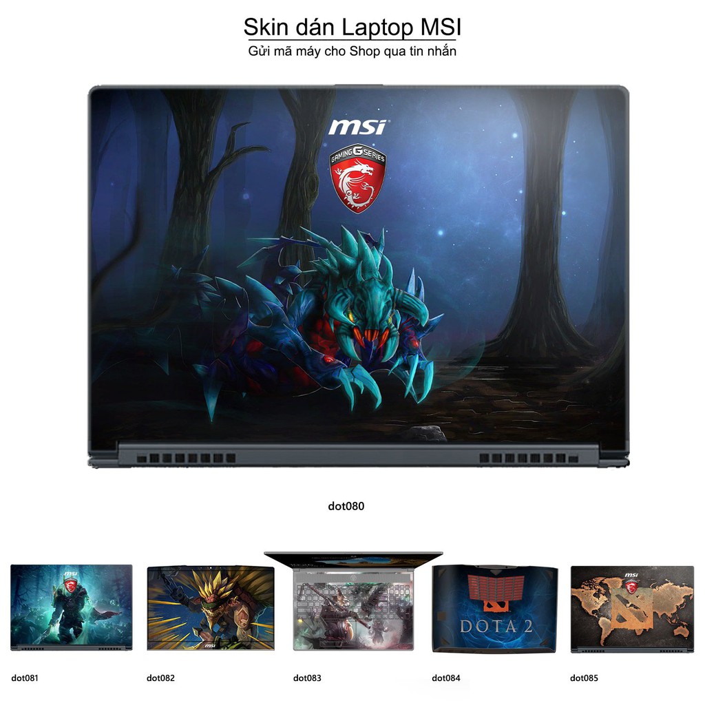 Skin dán Laptop MSI in hình Dota 2 nhiều mẫu 14 (inbox mã máy cho Shop)