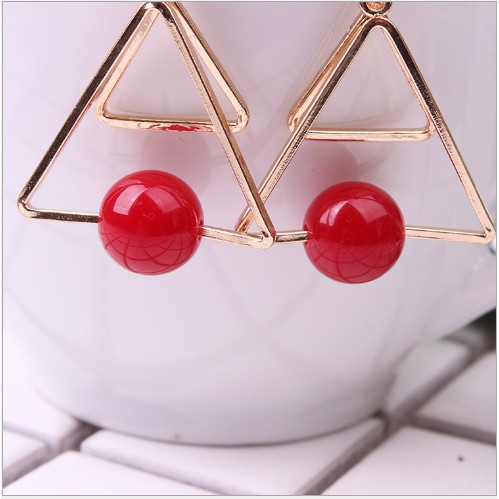 Bông tai tua rua tam giác lồng tam giác hạt chậu siêu hót đẹp T50
