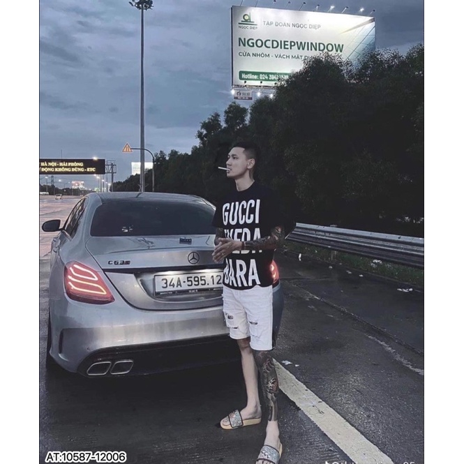 Áo phông GUCCI THERA BARA in cữ hai mặt chất liệu cotton