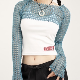 Áo errorist knitted cyan top