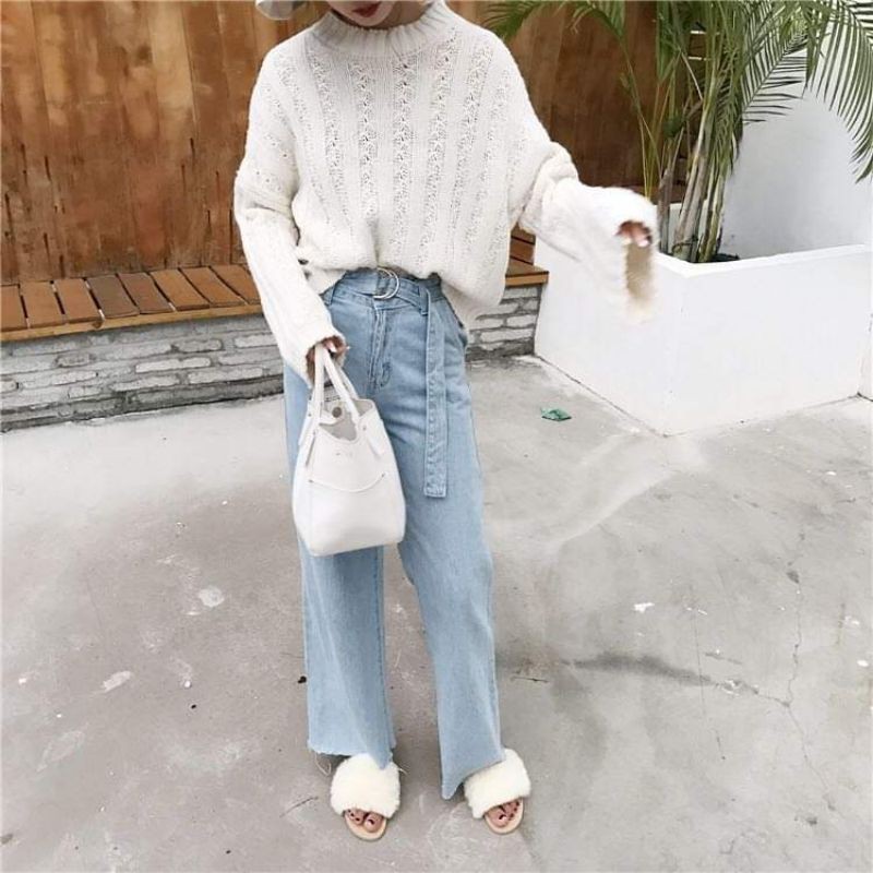 Áo len móc vặn thừng from rộng MH