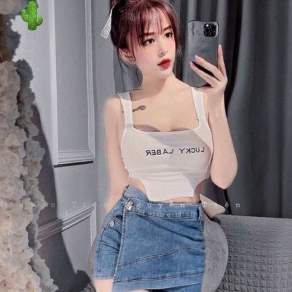 Áo 2 dây kiểu mới về thêu chữ LUKYLABER