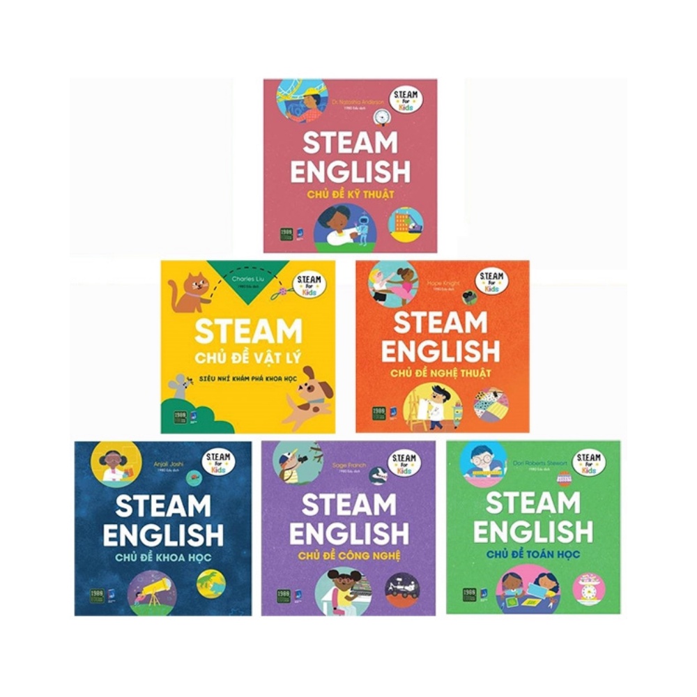 Sách - Bộ Sách Steam English: Khoa Học, Công Nghệ, Kỹ Thuật, Nghệ Thuật, Toán Học, Vật Lý (Bộ 6 Cuốn) - 1980Books