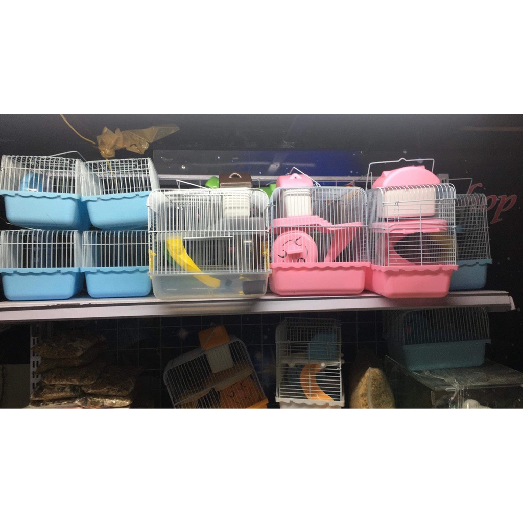 Lồng nuôi chuột Hamster 2 tầng loại nhỡ 24 x 17 x 30 cm giao màu ngẫu nhiên - PET&amp;JOI