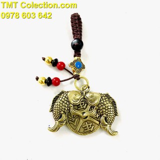 Móc Khóa Đồng Song Ngư Cá Chép, Tượng nhỏ gọn, dễ dàng mang theo bên người, nhưng chi tiết rất tinh xảo, tỉ mỉ- SP005227