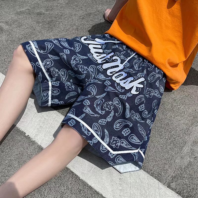 Quần Short Cotton Ống Rộng Thêu Họa Tiết Phong Cách Hip hop Đường Phố Thời Trang Mùa Hè Dành Cho Nam 2022