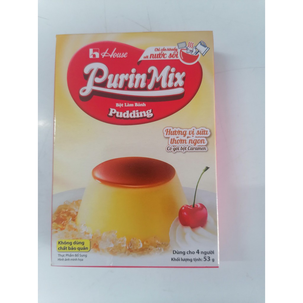 [53g – Sữa] Bột Bánh Pudding [VN] PURIN MIX Pudding Milk Flavour Powder (btn-hk)