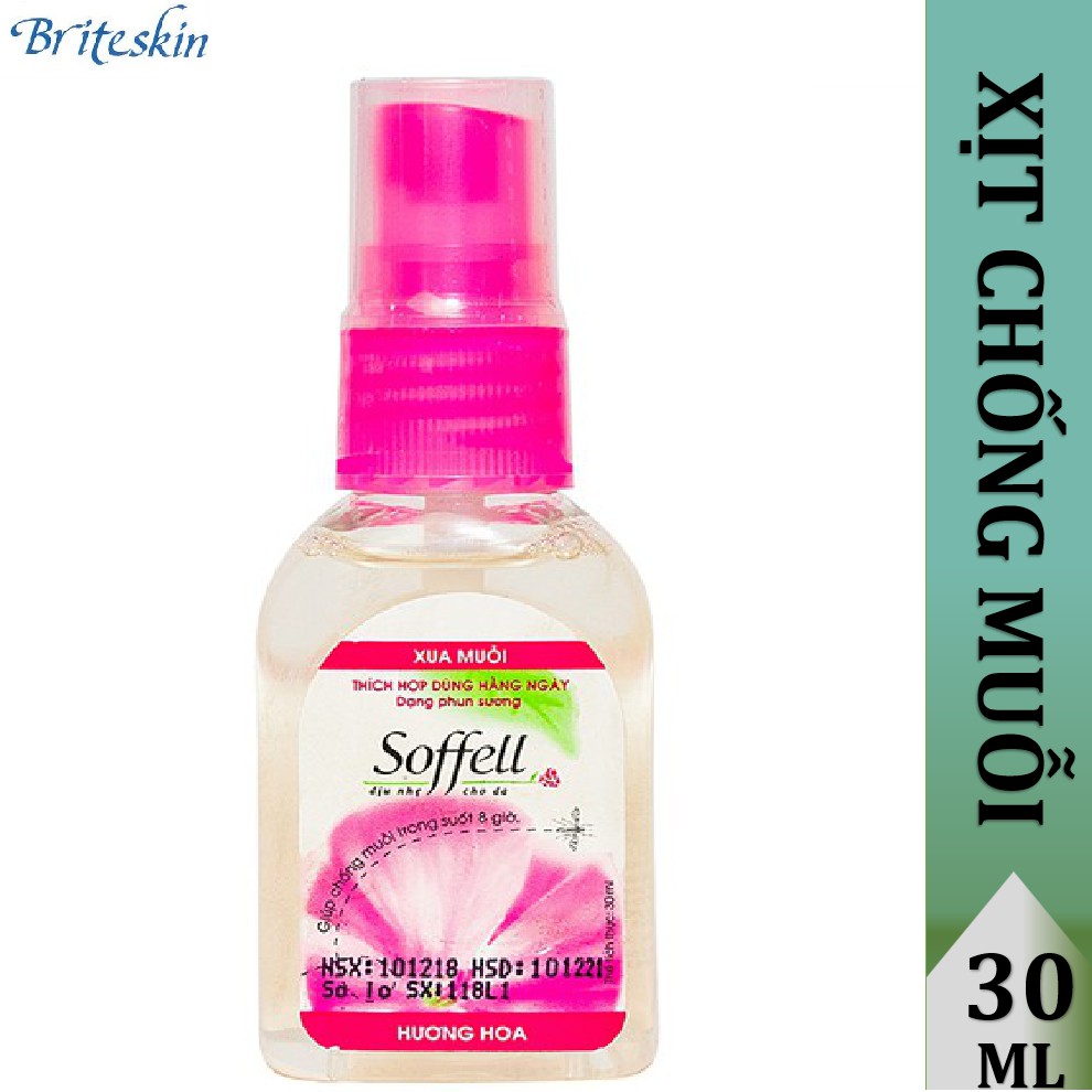 Xịt Xua Muỗi Soffell Hương Hoa & Hương Cam Chai 30ml