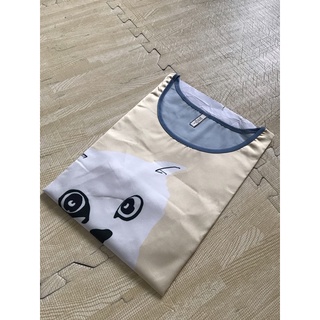 Váy lụa satin cổ tròn màu loang