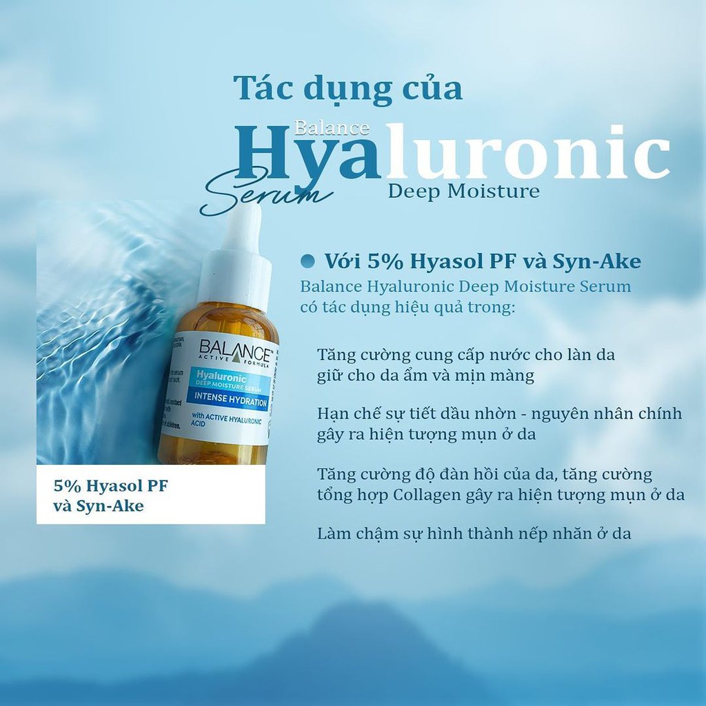 Serum Cấp Nước Dưỡng Ẩm Balance Active Formula /Hyaluronic Deep Moisturizing 30ml