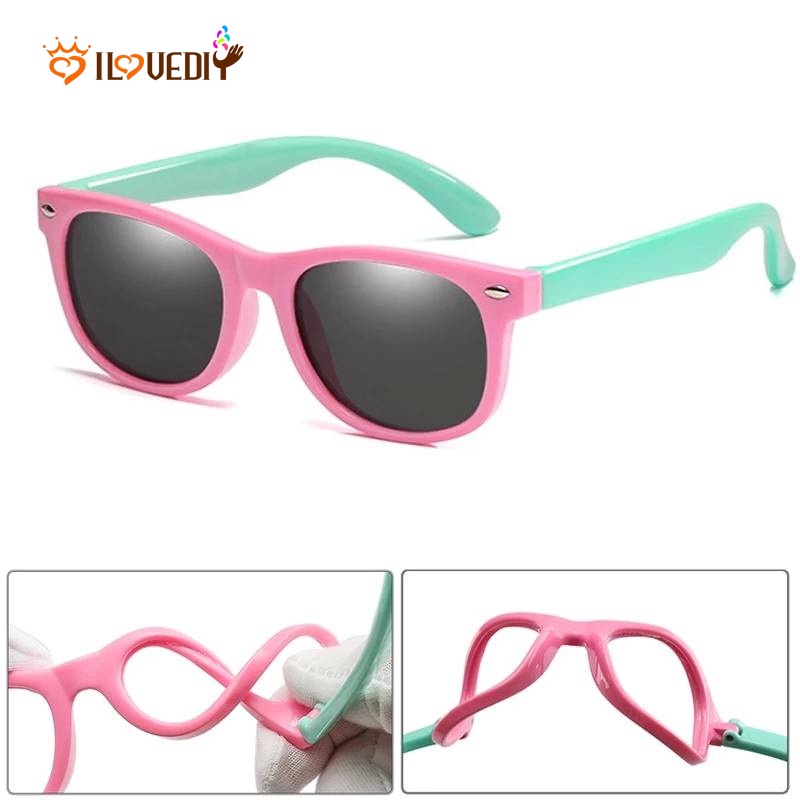 Kính Mát Gọng Silicone Linh Hoạt Chống Tia Uv Phong Cách Cổ Điển Cho Bé