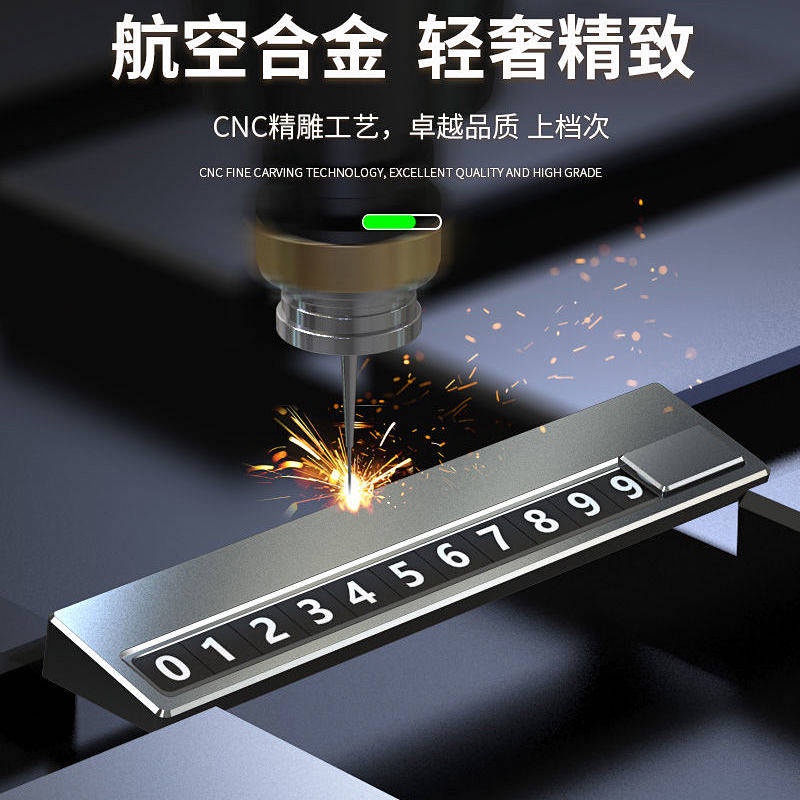 Biển chữ số đậu xe tạm thời bằng kim loại chịu nhiệt độ cao gắn bảng điều khiển cao cấp cho ô tô