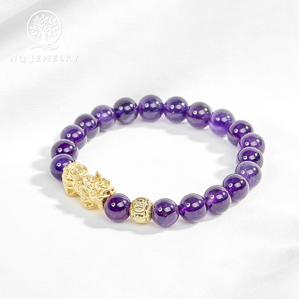 Vòng tay phối charm tỳ hưu bạc mà vàng 24k - NQ Jewelry