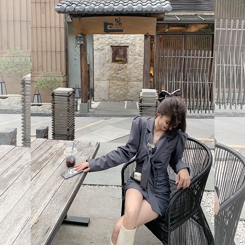 Đầm Dáng Ôm Thời Trang Mùa Thu 2022 Phong Cách Pháp Quyến Rũ Cho Nữ