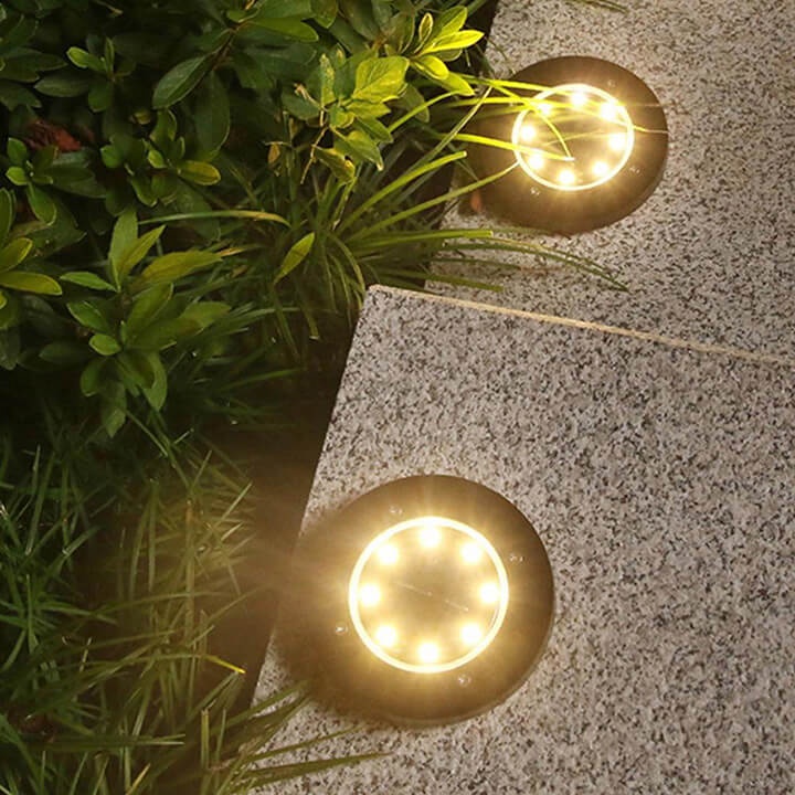 Đèn Năng Lượng Mặt Trời Sân Vườn Cắm Cỏ Trang Trí Nhà Vườn, Lối Đi, Tiểu Cảnh, Quán Cà Phê 8 Led, Chống Nước IP65