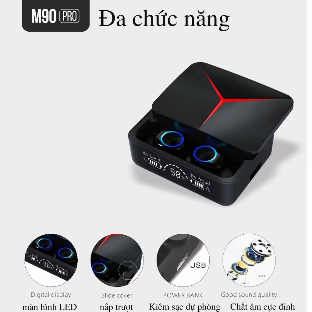 Tai nghe bluetooth DOGITEK M90 Pro có công nghệ ANC, thiết kế logo siêu xe Mec, chất âm cực đỉnh