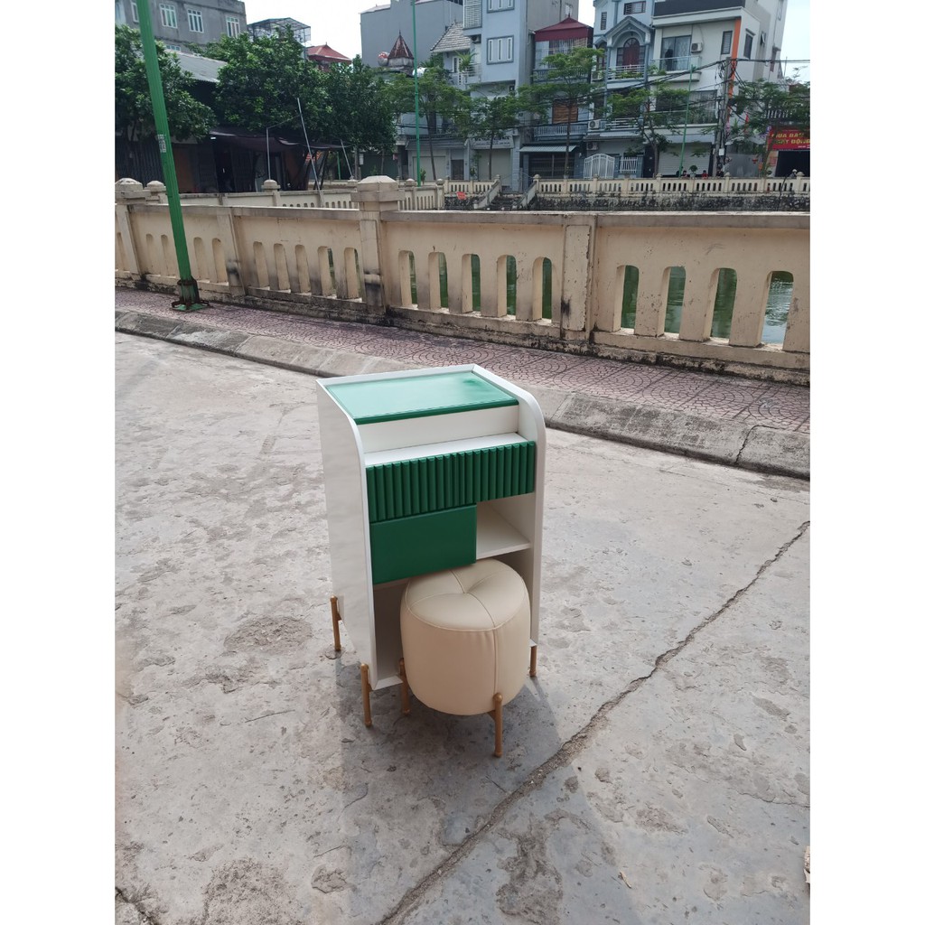 Bàn ghế trang điểm decor phòng ngủ kèm bàn để laptop & tủ ngăn kéo đựng đồ tiết kiệm S phong cách Bắc Âu