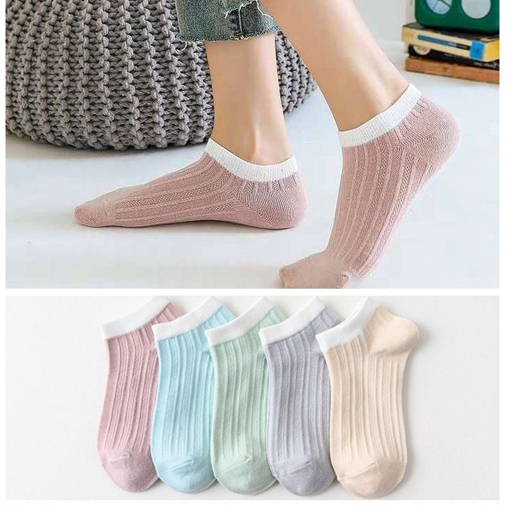 Set 10 Đôi Tất Vớ Nữ Ngắn Cổ Gân Vintaga 2022