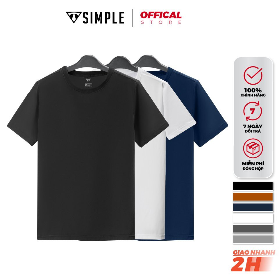 Áo Thun Nam Cổ Tròn TSIMPLE vải Cotton co giãn dày dặn phông trơn basic tay ngắn nhiều màu - Hàng mới về