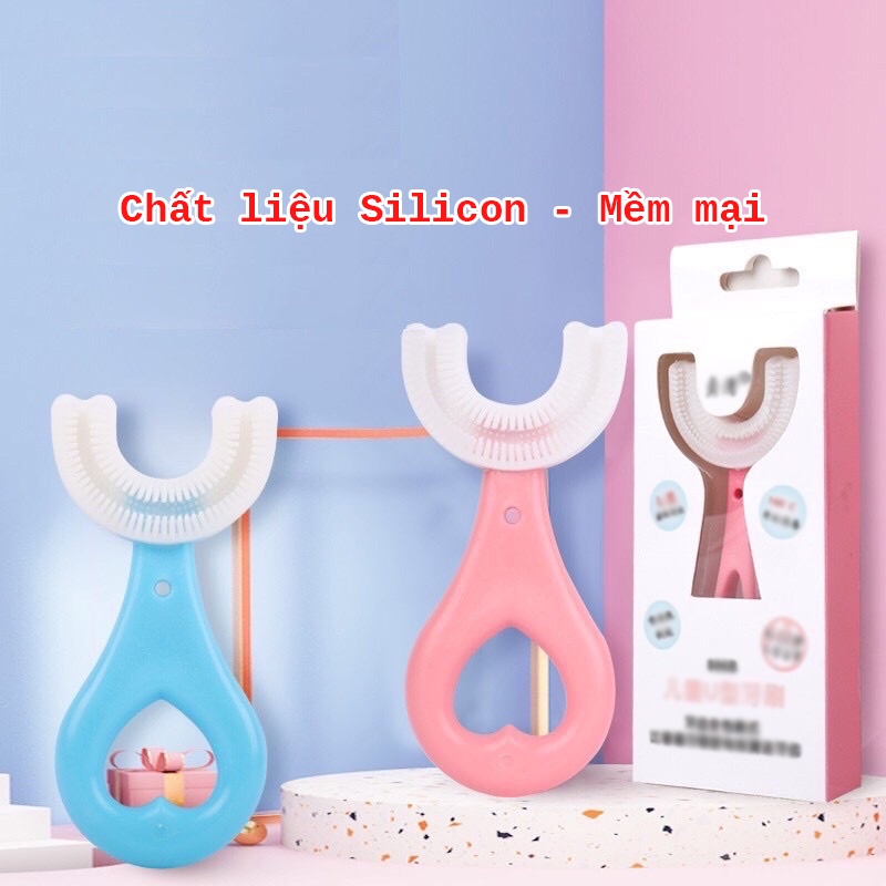 Bàn Chải Đánh Răng Chữ U Cho Bé Chất Liệu Silicon Siêu Mềm Cho Bé Từ 2 - 6 Tuổi