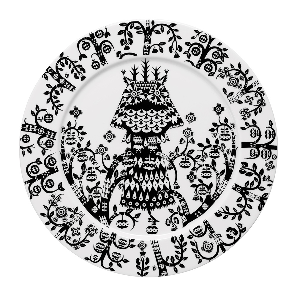 Đĩa sứ Taika Iittala phong cách Bắc Âu màu Đen - Size 20/27cm