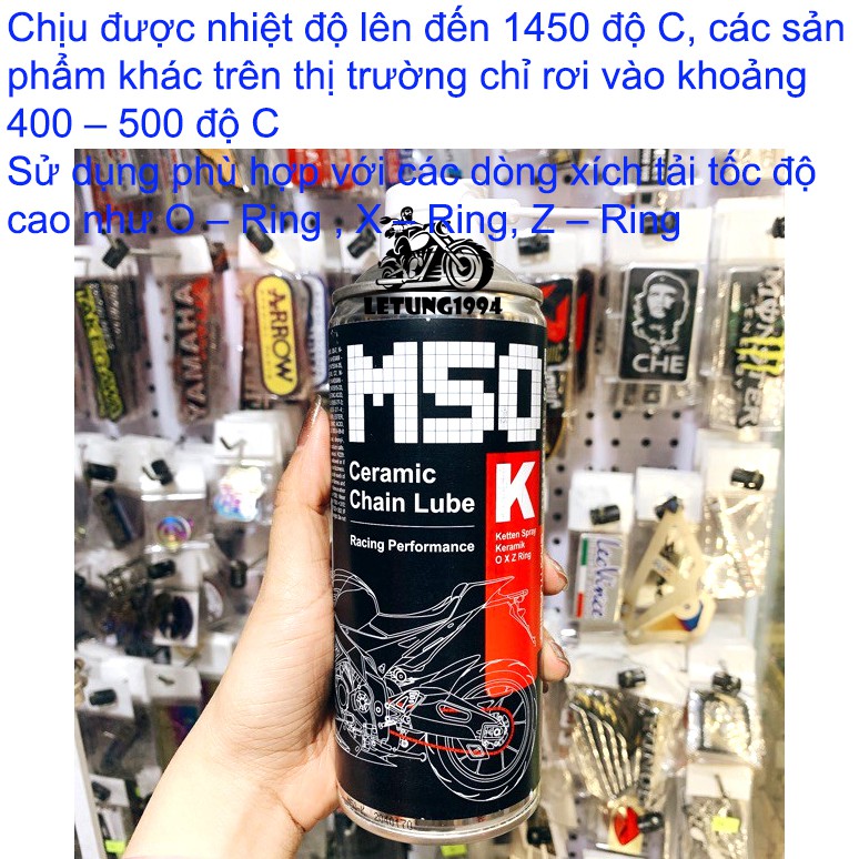 Dưỡng Sên Cao Cấp Voltronic M50-K Ceramic Chain Lube Racing Performance Ketten Spray O X Z Ring 400ML - Made in Germany