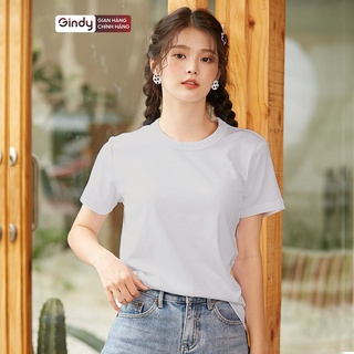 Áo thun nữ tay ngắn form vừa phông cotton basic cổ tròn co giãn 4 chiều 8 màu dáng nhỏ gọn local brand GINDY A005