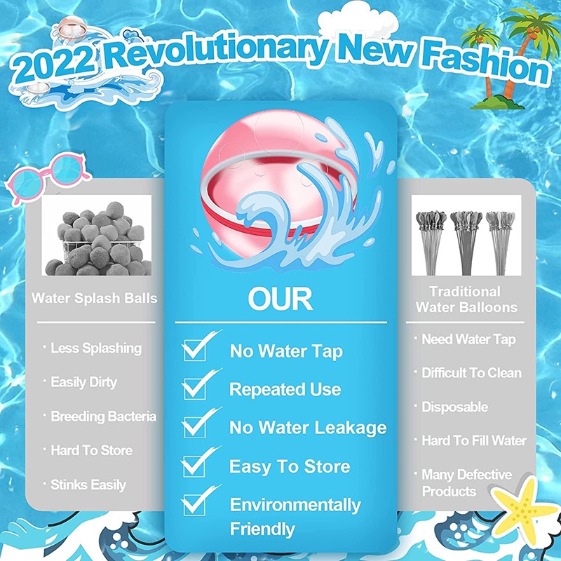 Bong Bóng Nước Nam Châm Silicone Trẻ Em Có Thể Tái Sử Dụng Cho Trò Chơi Chiến đấu Dưới Nước