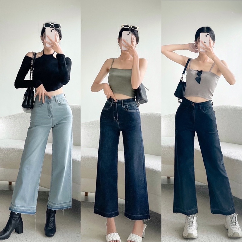 Quần culottes ngố dập lai